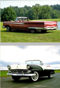 2~4X6 Modern Postcards 1959 & 1955 FORD FAIRLANE 500 SKYLINER Convertible Cars