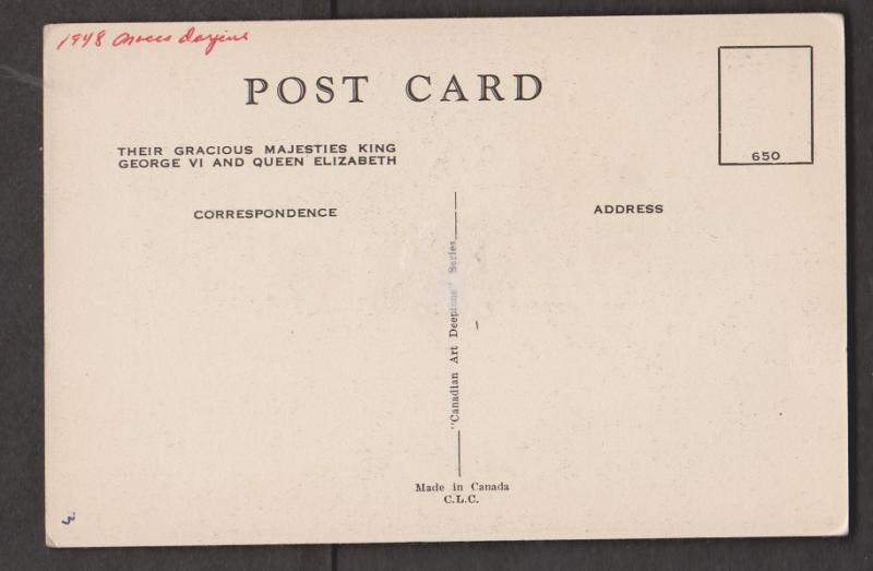 King George VI and Queen Elizabeth Official Pose - Unused 1940s