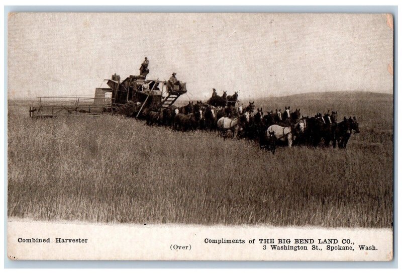 Spokane Washington WA Postcard The Big Bend Land Co Farming Scene Field Unposted