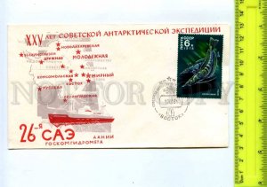 409808 USSR 1980 26th Soviet Antarctic Expedition stations on map station Vostok