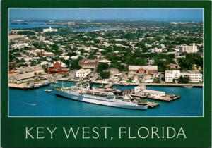 Veracruz I Ship Boat Key West Florida FL Aerial Unused Vintage Postcard D41