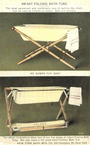 New York Bath MFG. Infant Folding Bath Tubs No Bumps For Baby, Postcard