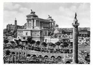 Italy Rome Vittorio Emmanuel Monument Trajans Forum 4X6 Glossy Postcard