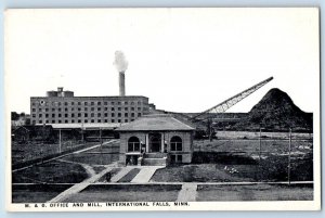 International Falls Minnesota Postcard Office Mill Exterior View Building c1920