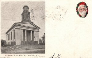 Vintage Postcard 1906 Baptist Church Mount Holly New Jersey L.S. Boyse Station