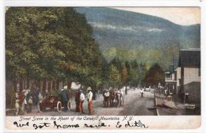 Street Scene Catskill Mountains New York 1906 postcard