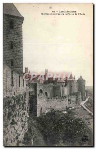 Carcassonne Old Postcard Montee and entrance door of the & # 39aude