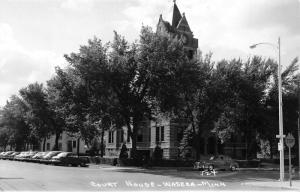 Waseca Minnesota~Waseca County Court House~Classic Cars Parked~1950s RPPC