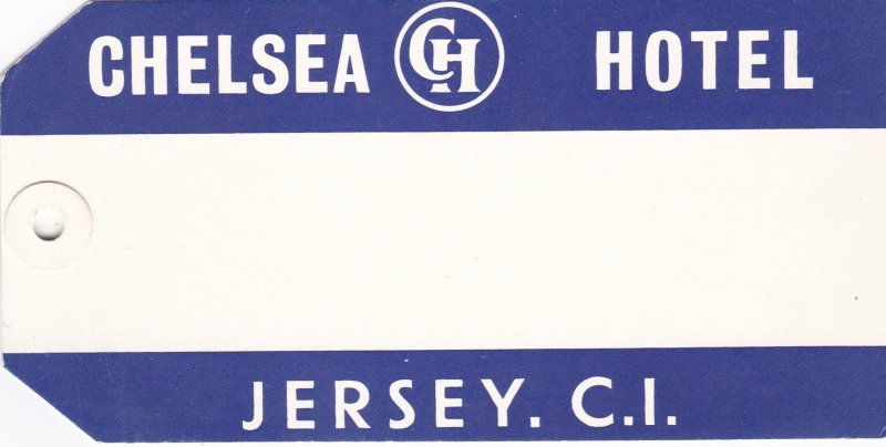England Channel Islands Jersey Chelsea Hotel Vintage Luggage Tag sk3469
