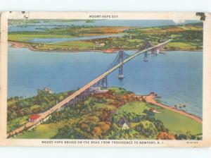 Linen BRIDGE SCENE Providence To Newport Rhode Island RI d4731