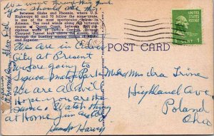 Postcard HIGHWAY SCENE Between Globe & Phoenix Arizona AZ AK7555