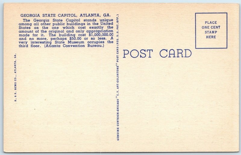 1932 Atlanta, GA State Capitol Building Greek Roman Tartaria Antiquitech PC A249