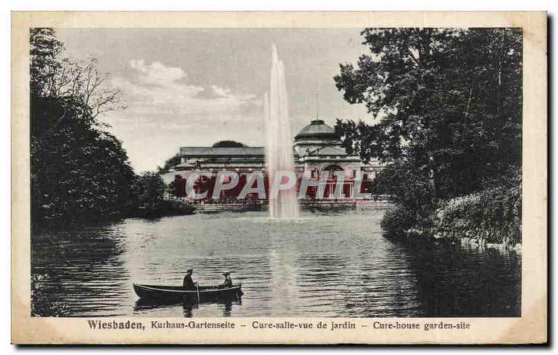 Old Postcard Wiesbaden Kurhaus Gartenseite Curs room for Garden House Garden ...