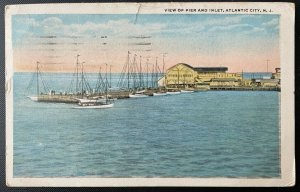 Vintage Postcard 1921 View of Pier and Inlet Atlantic City NJ