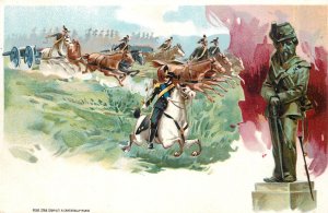 Italian army cavalry military regimental patriotic Litho postcard 1900 Italy