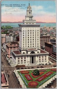 Vintage Oakland City Hall & Memorial Plaza California Linen Postcard H81