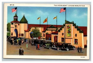 Vintage 1933 Postcard Old Heidelberg Germany Town at the Chicago World's Fair