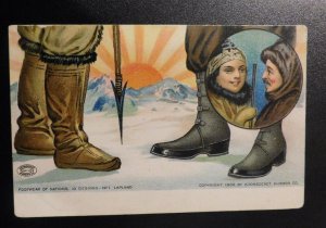 Mint USA Advertising Postcard Woonsocket Rubber Co Footwear of Nations Lapland 2