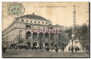Paris Postcard Old Theater and Place du Chatelet
