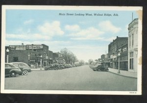 WALNUT RIDGE ARKANSAS DOWNTOWN MAIN STREET SCENE OLD CARS VINTAGE POSTCARD