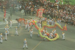 Singapore Ching Day Parade Street Carnival Rare Asian Postcard