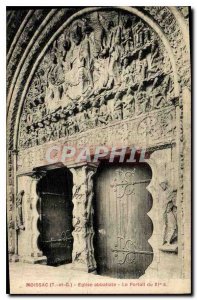 Postcard Old T and G Moissac abbey church XI S portal