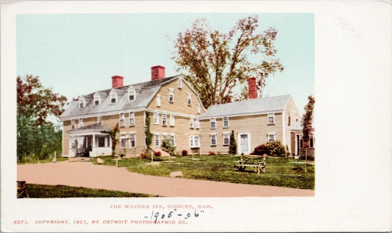 The Wayside Inn Sudbury MA Detroit Photographic Co Postcard G16 