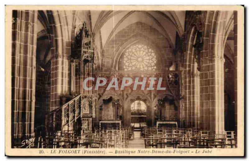 Old Postcard The Folgoet Finistere Basilica of Our Lady of Folgoet The Jube