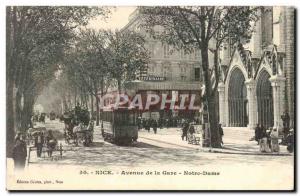 Postcard Old Nice Avenue de la Gare Our Lady Tram