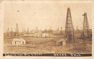 Beggs Okla Oil Fields c 1920 RPPC Real photo postcard AS146