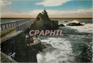 Postcard Modern Basque Biarritz 249 (BSES pyr) the rock of the Virgin