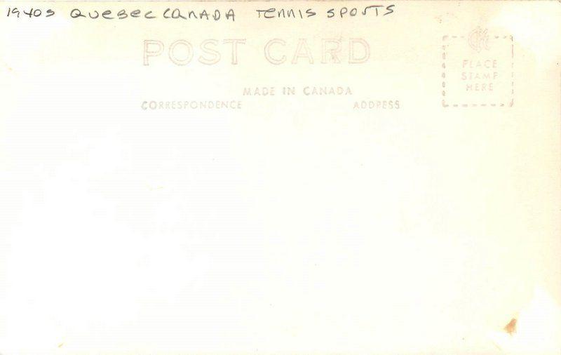 1940s Quebec Canada Tennis Sports RPPC real photo postcard 12184