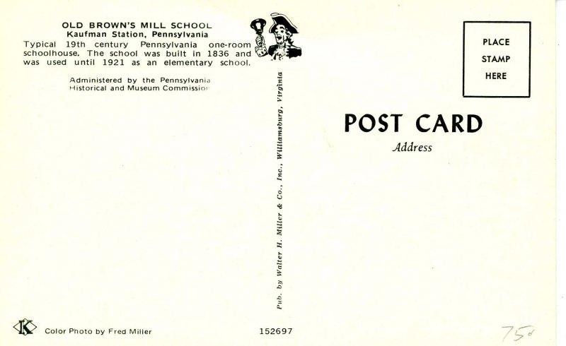 PA - Kaufman Station. Old Brown's Mill School