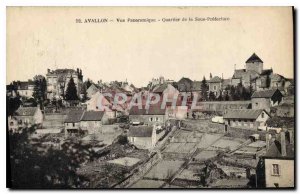 Old Postcard Avallon Panoramic Quarter of Under Prefecture