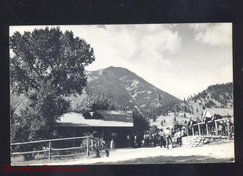 RPPC WOLF WYOMING EATONS RANCH ADVERTISING VINTAGE REAL PHOTO POSTCARD