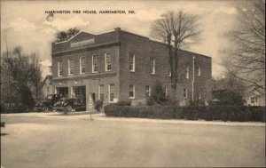 Harrington Delaware DE Fire House Station Postcard