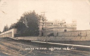 RPPC STATE PRISON WAUPUN WISCONSIN REAL PHOTO POSTCARD 1913