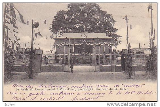 Le Palais Du Gouvernement A Porto-Nouvo, Pavoise En l'Honneur Du 14 Juillet, ...