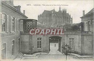 Old Postcard Metz Cathedral View from the Court of the Prefecture