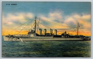 1942 WW2  US Navy  Mine Layer  USS Ramsay  #124  Postcard  1950