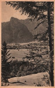 Mountains and Forest Trees Valley Mountain Oberammergau Germany Vintage Postcard