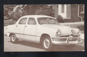 1950 FORD 4 DOOR SEDAN SHOEBOX VINTAGE CAR DEALER ADVERTISING POSTCARD