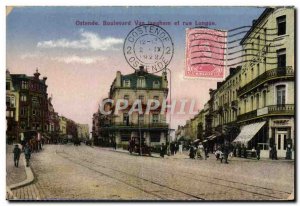 Old Postcard Ostend Van Isegem Boulevard and Long Street