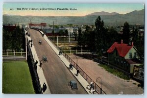 Pocatello Idaho Postcard New Viaduct Center Street Exterior View Building 1915