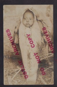 rppc c1910 HOPI INDIAN BABY Cradleboard PAPOOSE Vanishing Race Indians CUTE!