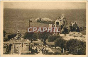 Old Postcard Biarritz The Rock of the Virgin seen from Semaphore