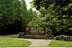 Great Smoky Mountains National Park Welcome Sign