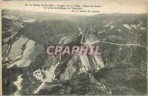Old Postcard 13 rock Servieres Gorge Luz�ge road neuvic view from the castl...
