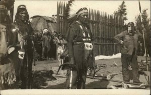 Native American Indians Mask Plattsburg NY 1909 on Back Publ Ballston Spa