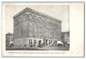 1923 Order Railway Conductors Office Building Cedar Rapids Iowa Vintage Postcard